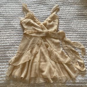 Davi and Dani Cream frilly Dress